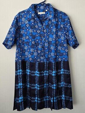 Marni × Uniqlo Blue Plaid Floral Dress